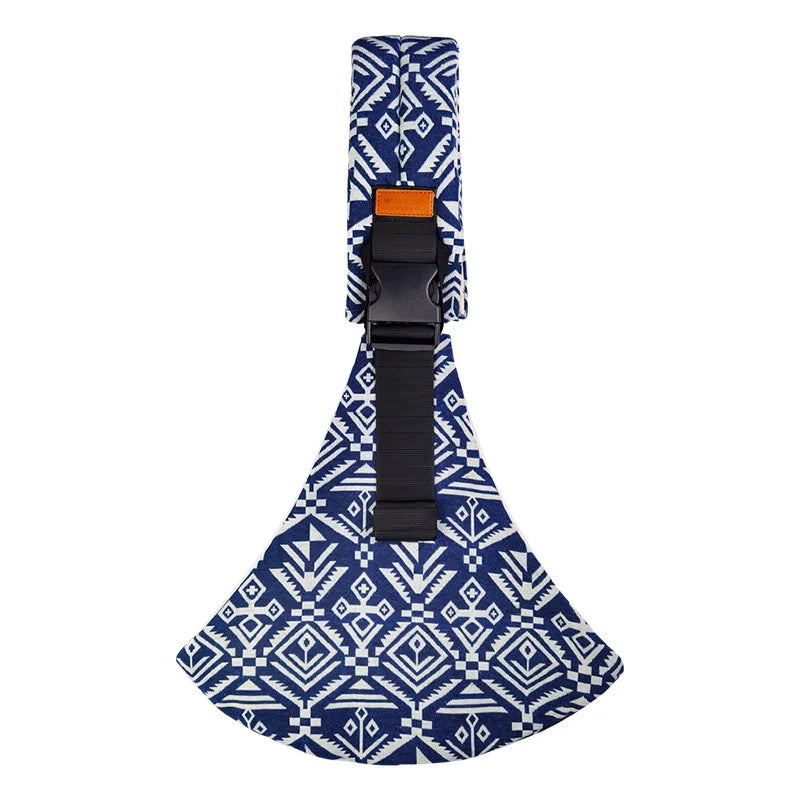 Mavi Otantik Desenli Yan Sling Çocuk Taşıyıcı