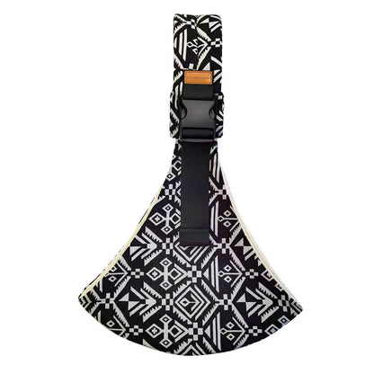 Siyah Otantik Desenli Yan Sling Çocuk Taşıyıcı